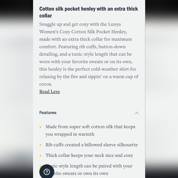 Lunya Cotton Silk Blend Henley Pullover Sweater Restful Grey Heather Oversized M - Picture 6 of 12